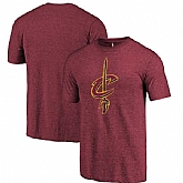 Cleveland Cavaliers Wine Distressed Team Fanatics Branded Tri-Blend T-Shirt,baseball caps,new era cap wholesale,wholesale hats